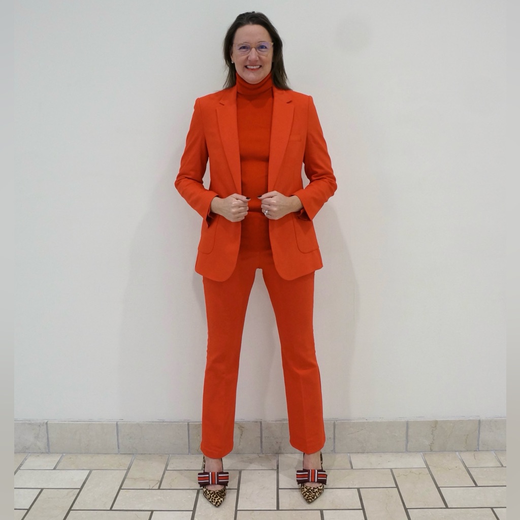 Anine Bing Schoolboy Blazer & Frankie Pants Two Piece Suit Set Red Size Medium